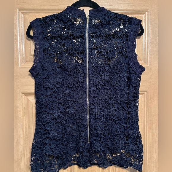 Nanette Lapore Sleeveless Lace Floral Overlay Top - Picture 1 of 11